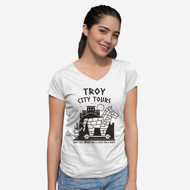 City Tours-Womens-V-Neck-Tee-Teo Zed