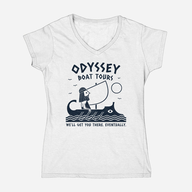 Boat Tours-Womens-V-Neck-Tee-Teo Zed