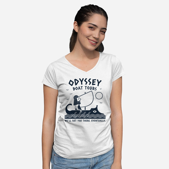 Boat Tours-Womens-V-Neck-Tee-Teo Zed