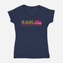 Dungeon Crawler Vintage-Womens-V-Neck-Tee-DrMonekers