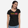 Dungeon Crawler Vintage-Womens-V-Neck-Tee-DrMonekers