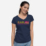 Dungeon Crawler Vintage-Womens-V-Neck-Tee-DrMonekers