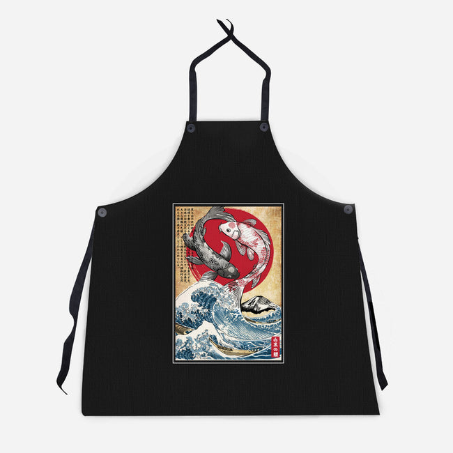 Koi Balance In Japan-Unisex-Kitchen-Apron-DrMonekers