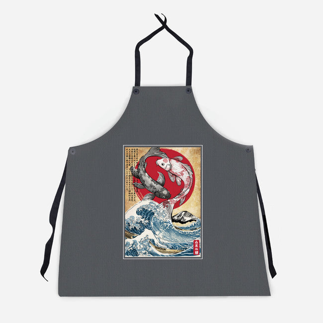 Koi Balance In Japan-Unisex-Kitchen-Apron-DrMonekers