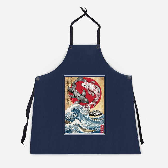 Koi Balance In Japan-Unisex-Kitchen-Apron-DrMonekers