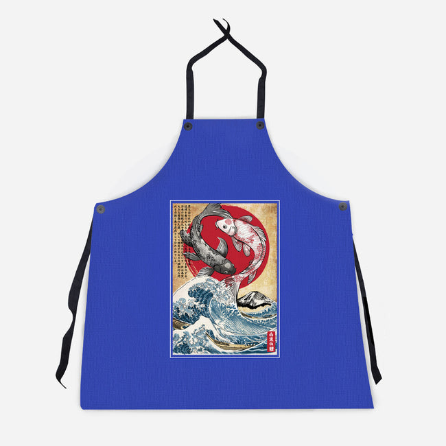 Koi Balance In Japan-Unisex-Kitchen-Apron-DrMonekers