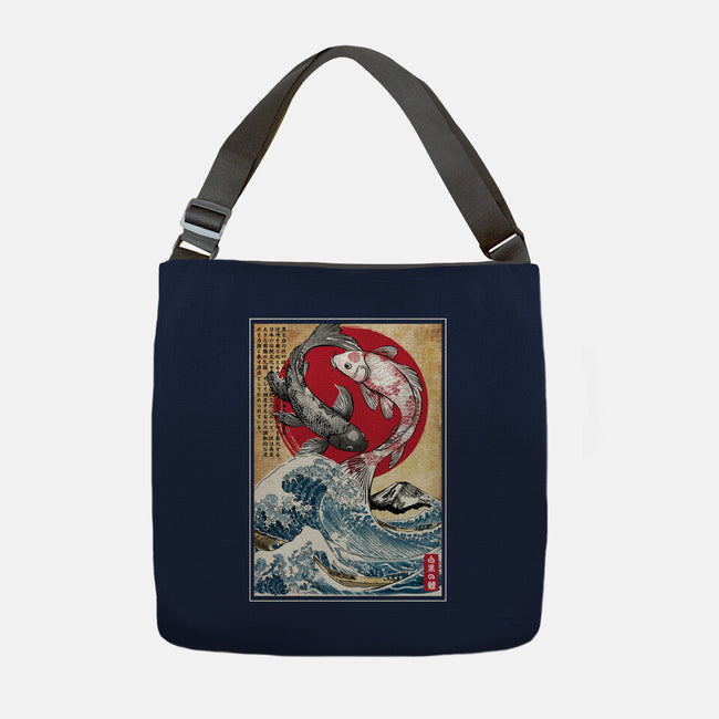 Koi Balance In Japan-None-Adjustable Tote-Bag-DrMonekers