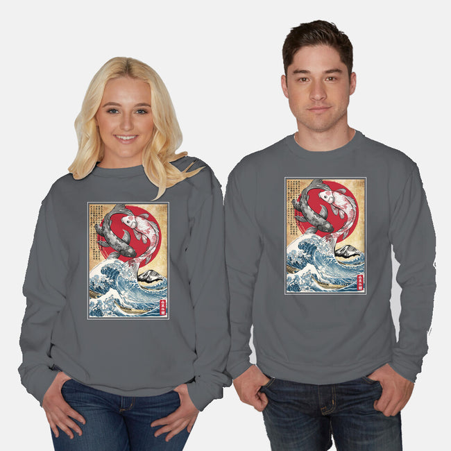 Koi Balance In Japan-Unisex-Crew Neck-Sweatshirt-DrMonekers