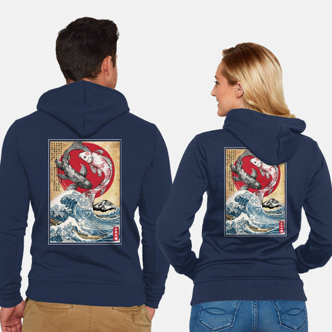 Koi Balance In Japan-Unisex-Zip-Up-Sweatshirt-DrMonekers