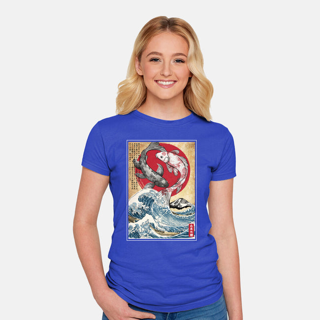 Koi Balance In Japan-Womens-Fitted-Tee-DrMonekers