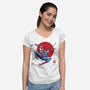 The Spider Sumi-e-Womens-V-Neck-Tee-DrMonekers