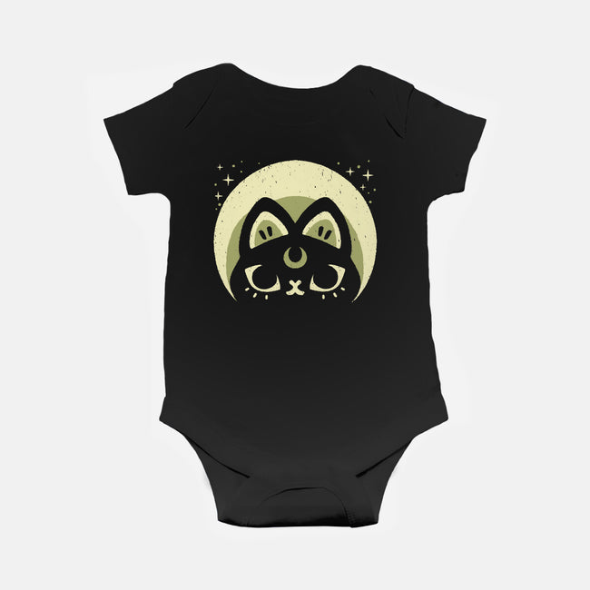 Half Moon Witchy Cat-Baby-Basic-Onesie-xMorfina