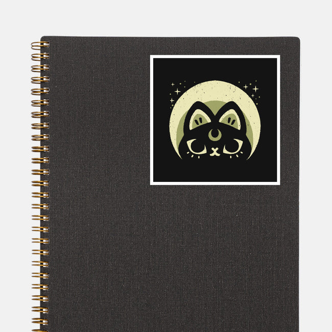 Half Moon Witchy Cat-None-Glossy-Sticker-xMorfina
