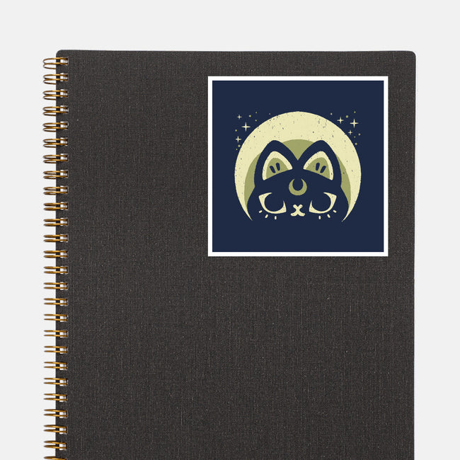 Half Moon Witchy Cat-None-Glossy-Sticker-xMorfina