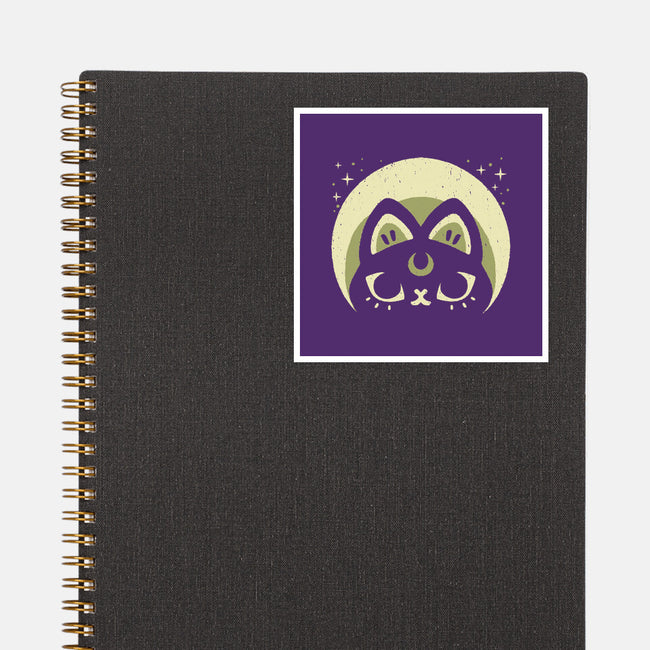 Half Moon Witchy Cat-None-Glossy-Sticker-xMorfina