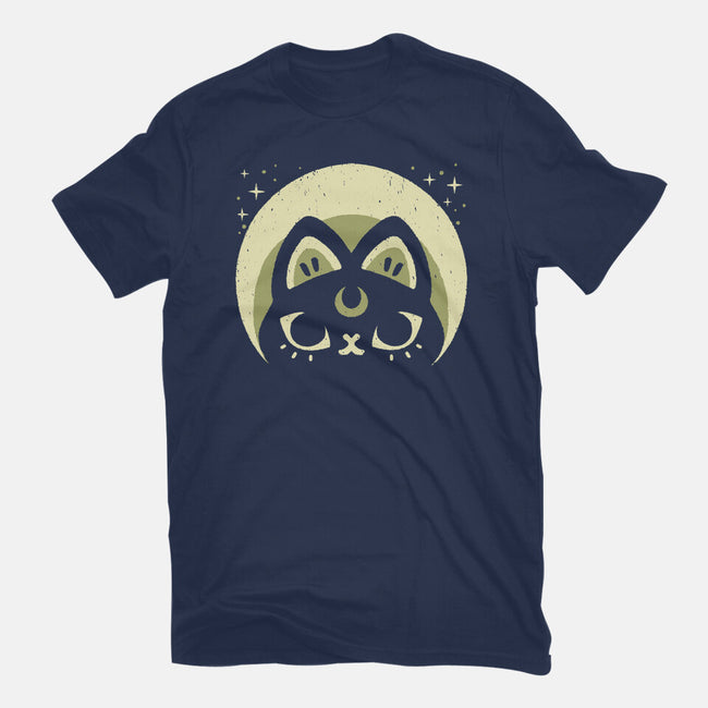 Half Moon Witchy Cat-Womens-Fitted-Tee-xMorfina