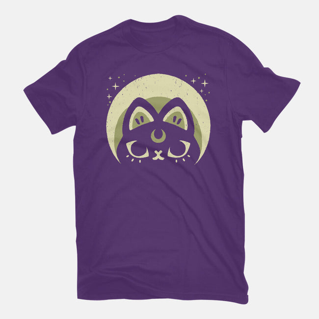 Half Moon Witchy Cat-Womens-Fitted-Tee-xMorfina