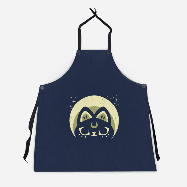 Half Moon Witchy Cat-Unisex-Kitchen-Apron-xMorfina