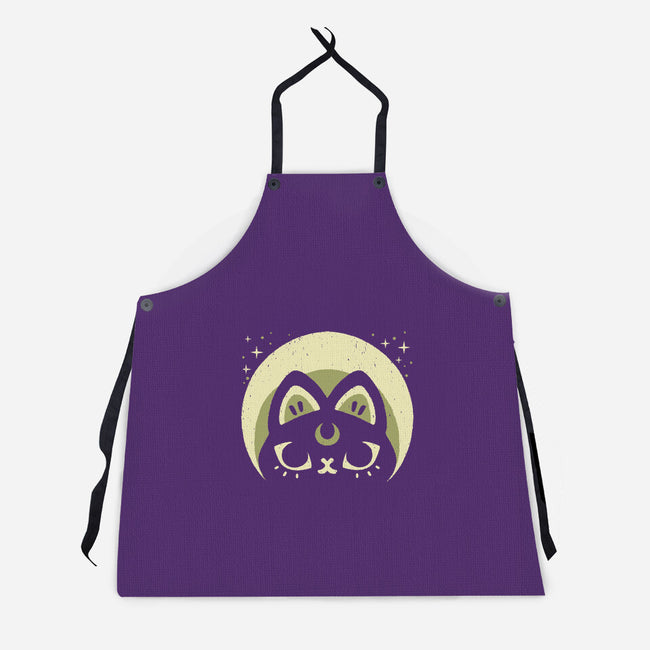 Half Moon Witchy Cat-Unisex-Kitchen-Apron-xMorfina