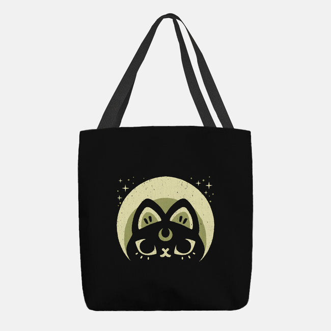 Half Moon Witchy Cat-None-Basic Tote-Bag-xMorfina