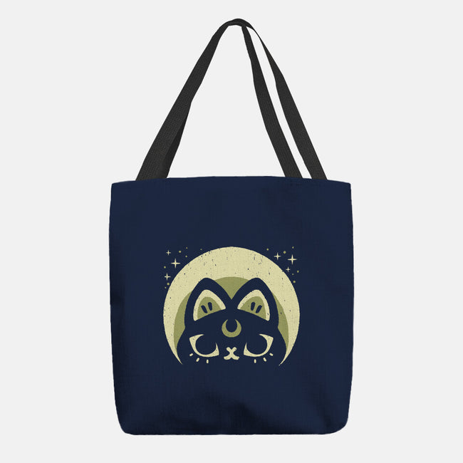 Half Moon Witchy Cat-None-Basic Tote-Bag-xMorfina