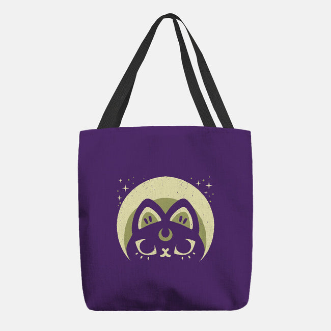 Half Moon Witchy Cat-None-Basic Tote-Bag-xMorfina