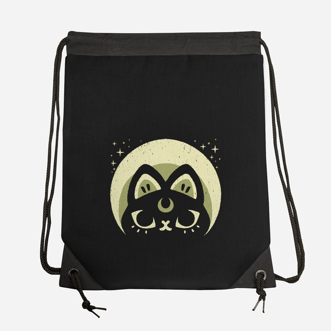 Half Moon Witchy Cat-None-Drawstring-Bag-xMorfina