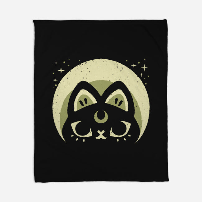 Half Moon Witchy Cat-None-Fleece-Blanket-xMorfina