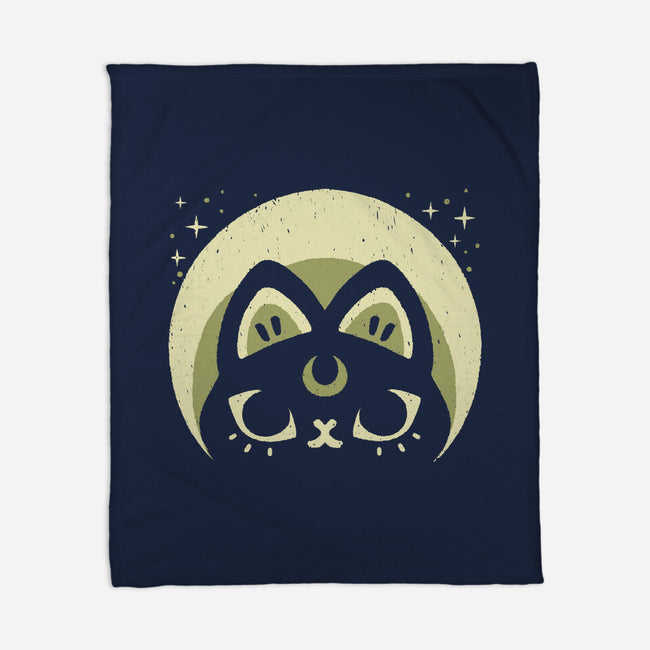 Half Moon Witchy Cat-None-Fleece-Blanket-xMorfina