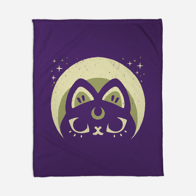 Half Moon Witchy Cat-None-Fleece-Blanket-xMorfina