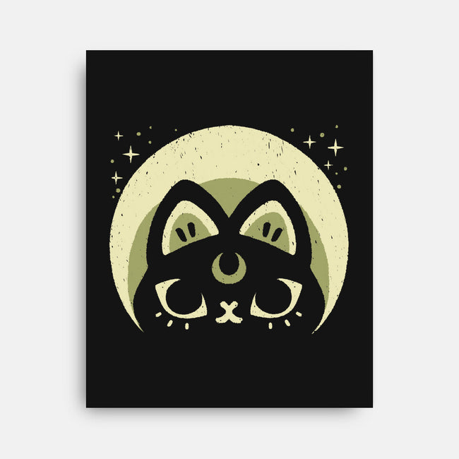 Half Moon Witchy Cat-None-Stretched-Canvas-xMorfina