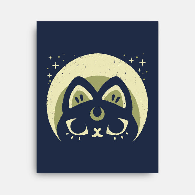 Half Moon Witchy Cat-None-Stretched-Canvas-xMorfina