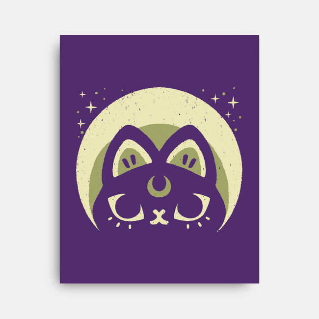 Half Moon Witchy Cat-None-Stretched-Canvas-xMorfina