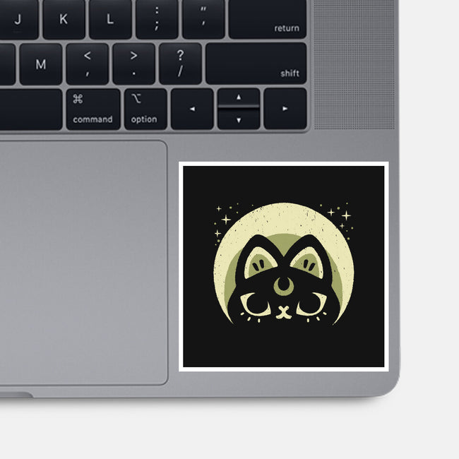Half Moon Witchy Cat-None-Glossy-Sticker-xMorfina
