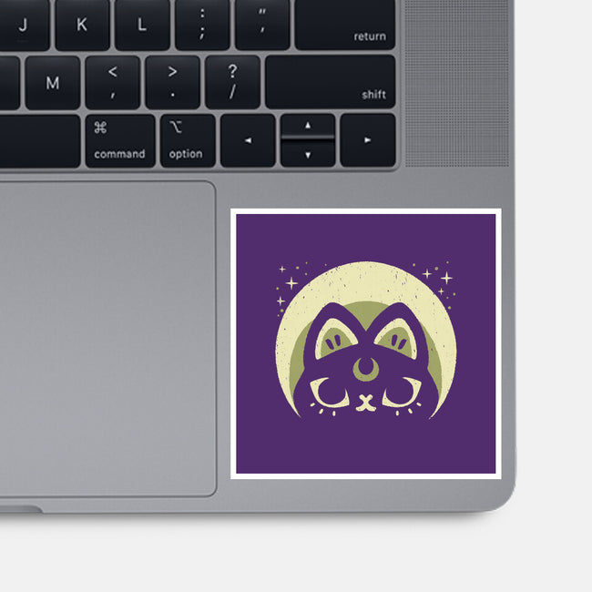 Half Moon Witchy Cat-None-Glossy-Sticker-xMorfina