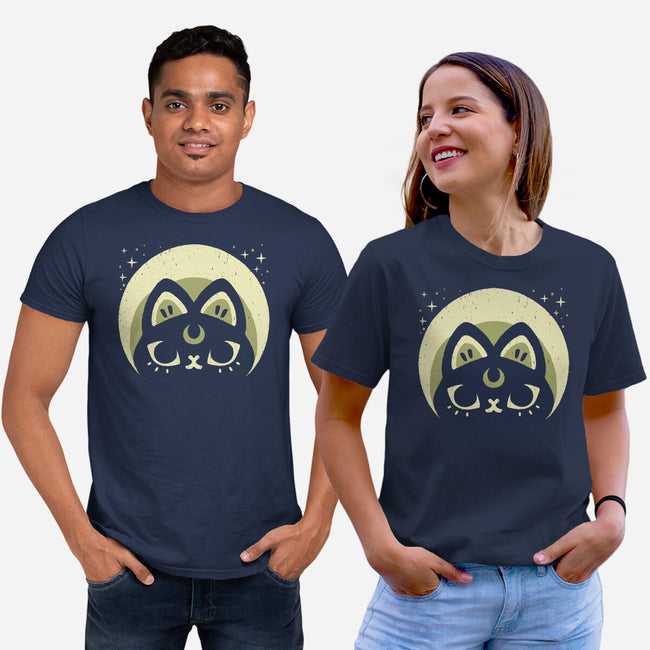 Half Moon Witchy Cat-Unisex-Basic-Tee-xMorfina