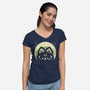 Half Moon Witchy Cat-Womens-V-Neck-Tee-xMorfina