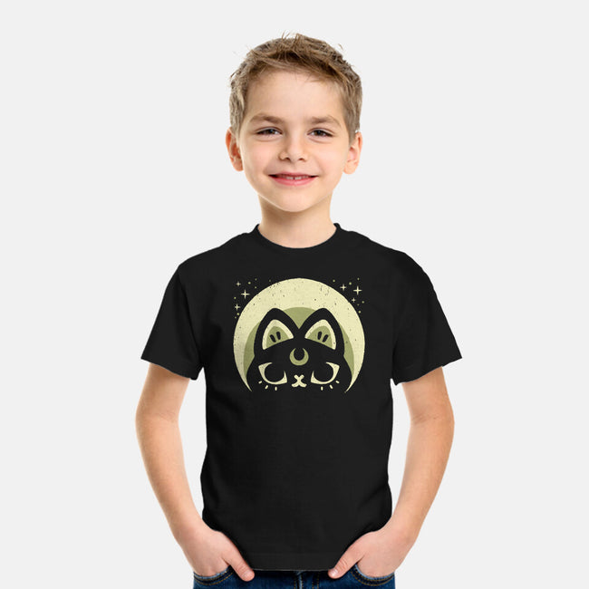 Half Moon Witchy Cat-Youth-Basic-Tee-xMorfina