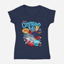 Compound Vs Cereal-Womens-V-Neck-Tee-hbdesign