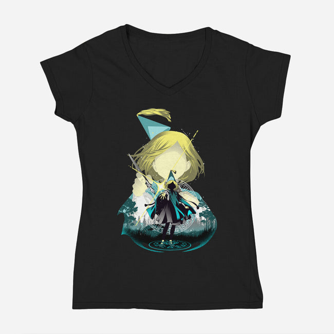 Hat Atelier Witch-Womens-V-Neck-Tee-hypertwenty