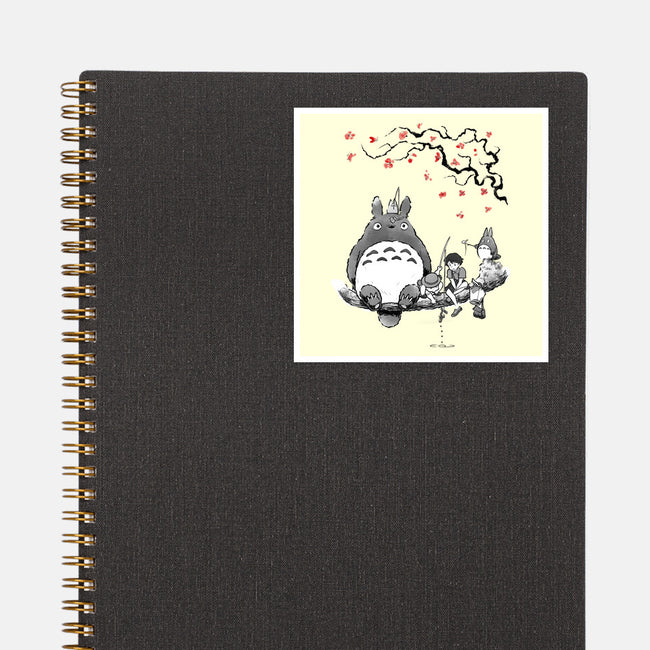 Mystic Forest Friend Sumi-E-None-Glossy-Sticker-Astrobot Invention