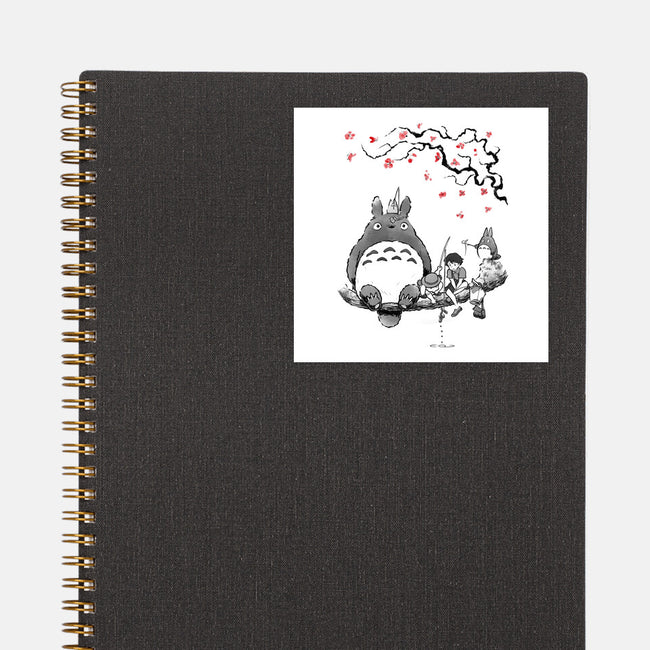 Mystic Forest Friend Sumi-E-None-Glossy-Sticker-Astrobot Invention