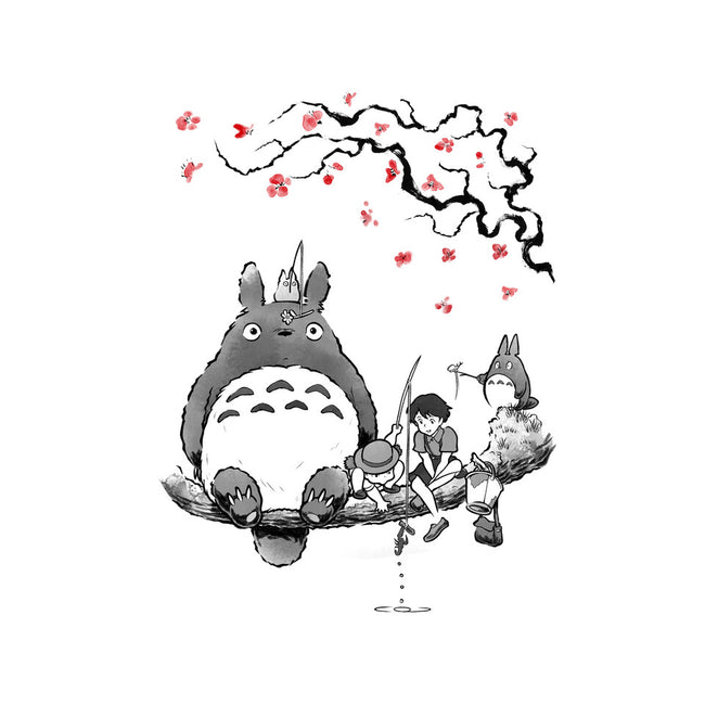 Mystic Forest Friend Sumi-E-Womens-V-Neck-Tee-Astrobot Invention