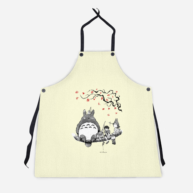 Mystic Forest Friend Sumi-E-Unisex-Kitchen-Apron-Astrobot Invention