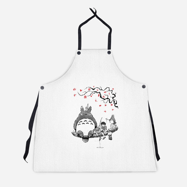 Mystic Forest Friend Sumi-E-Unisex-Kitchen-Apron-Astrobot Invention
