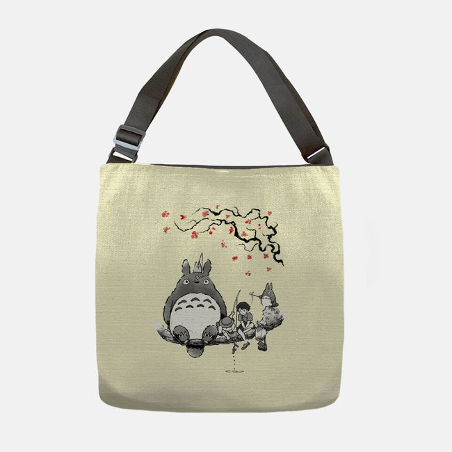 Mystic Forest Friend Sumi-E-None-Adjustable Tote-Bag-Astrobot Invention