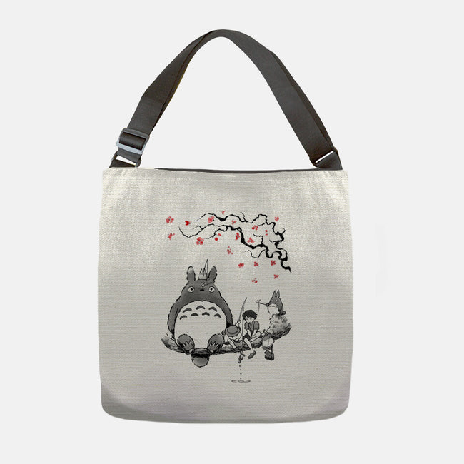 Mystic Forest Friend Sumi-E-None-Adjustable Tote-Bag-Astrobot Invention