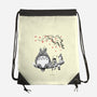Mystic Forest Friend Sumi-E-None-Drawstring-Bag-Astrobot Invention