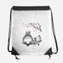 Mystic Forest Friend Sumi-E-None-Drawstring-Bag-Astrobot Invention