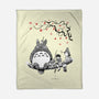 Mystic Forest Friend Sumi-E-None-Fleece-Blanket-Astrobot Invention
